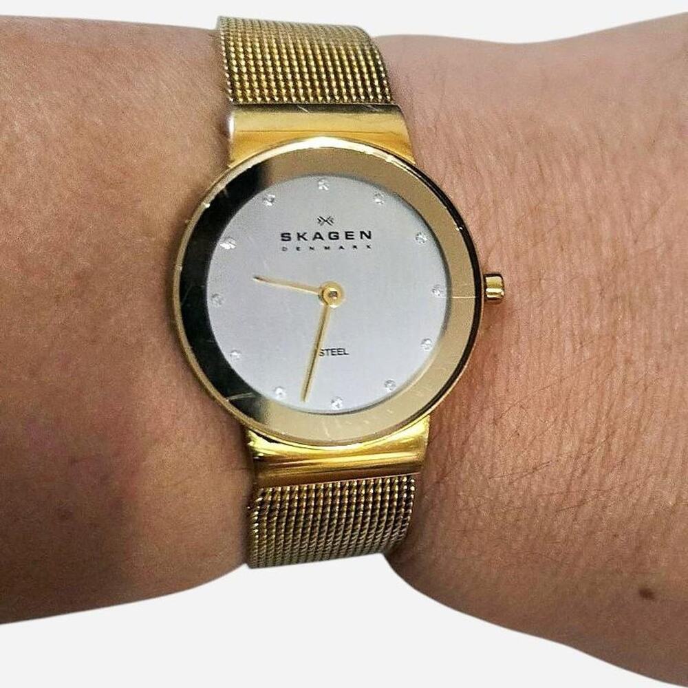 Skagen Freja Gold Mesh Watch - New Battery